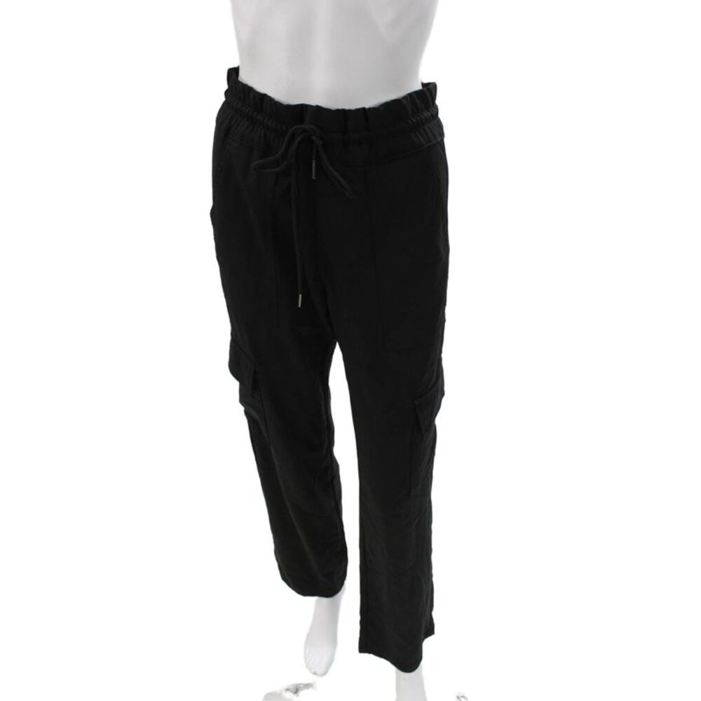 Flog Womens Cargo Pants Black Drawstring 98% Cotton 2% Lycra Size 26